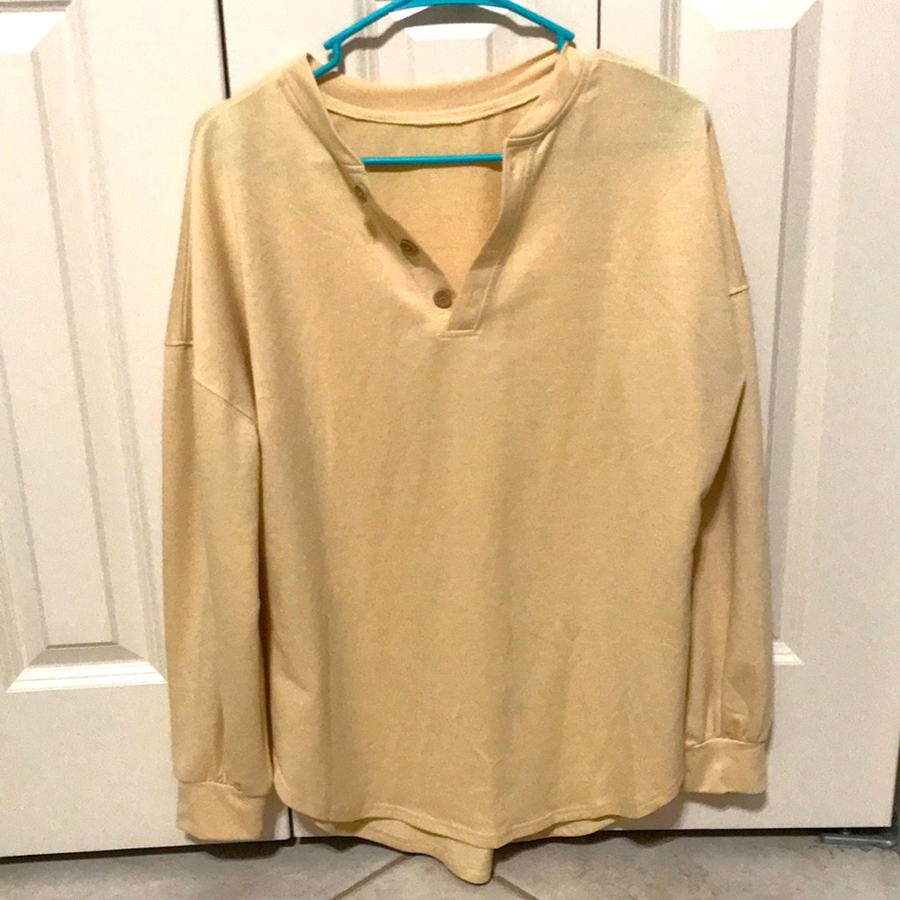 Beige/cream oversized Henley